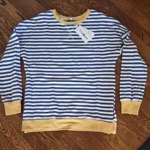 Striped Blue and Yellow Women's Sweatshirt